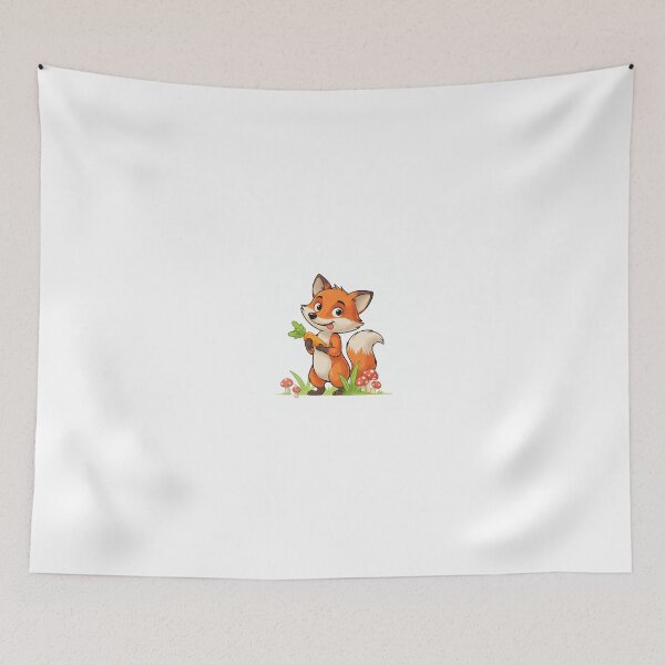 Item preview, Cute Cartoon Fox Holding a Carrot designed and sold by SmileOnPrint.