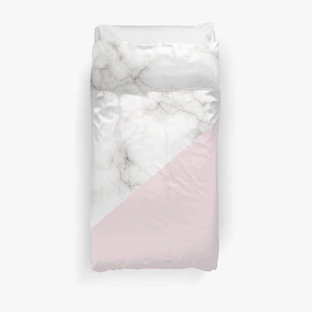 Marble Pink Duvet Cover By Rebelluna Redbubble