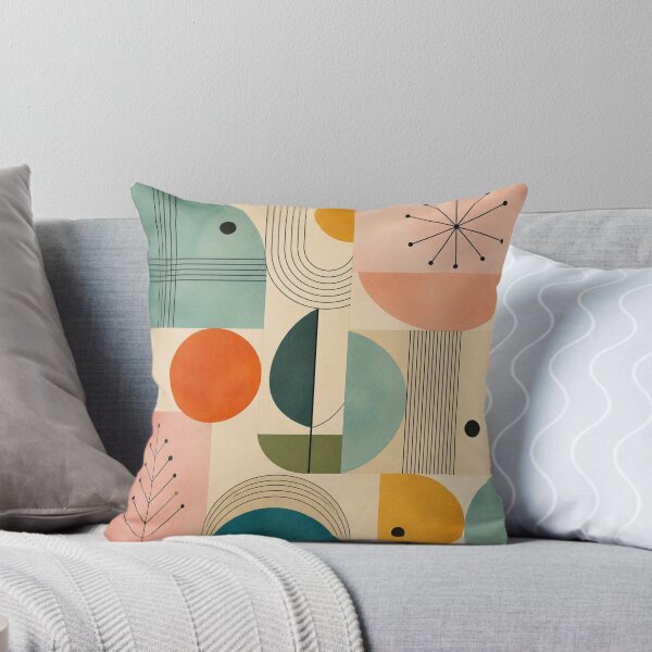 Item preview, Mid-Century Modern Watercolor Starburst - Vintage Pastel Geometric - Retro Modernist Art designed and sold by GrinGalore.