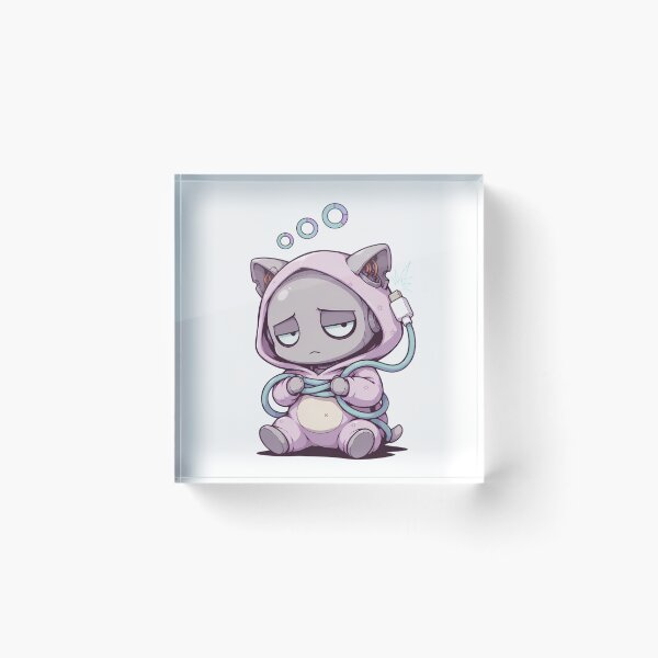 Artikelvorschau, Kapuzenpulli mit verschlafenem Ladekabel, schwacher Akku, süßes, müdes Kawaii-Cyber-Pyjama-Design entworfen und verkauft von DarylWelsh2024.
