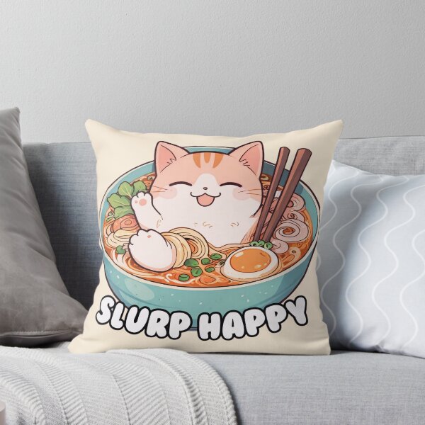 Item preview, Slurp Happy Kawaii Ramen Cat designed and sold by Madhav Creations Studio.