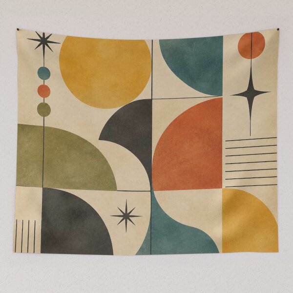 Item preview, Mid-Century Modern Watercolor - Atomic Starburst Geometric - Retro Modernist Art designed and sold by GrinGalore.