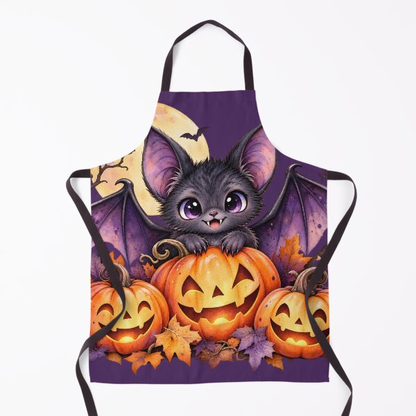 Item preview, Cute Halloween Bat Cat with Glowing Pumpkins designed and sold by blankTeeShirt.
