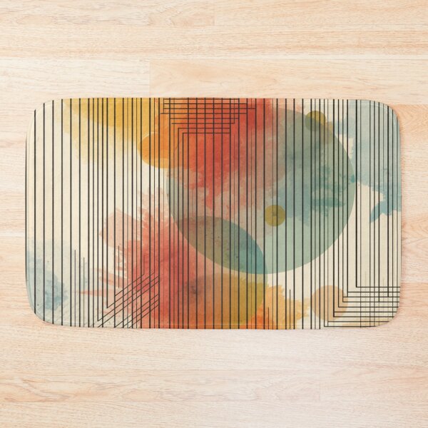 Item preview, Mid-Century Modern Watercolor - Geometric Line Art - Retro Modernist Pattern designed and sold by GrinGalore.
