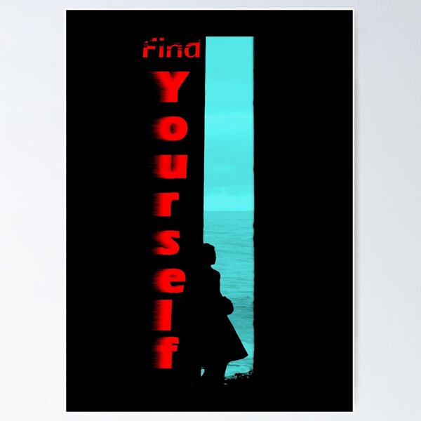 Item preview, Find Yourself Retro Glitch Ocean Typography designed and sold by Edwere.