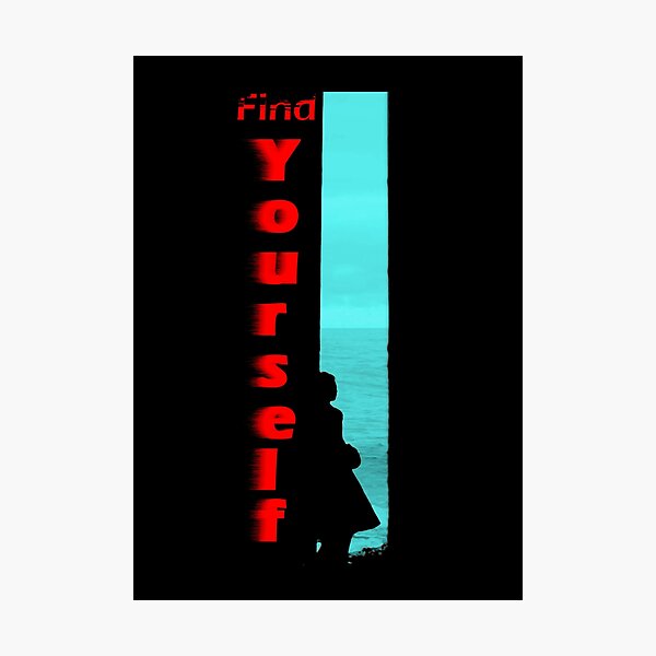 Item preview, Find Yourself Retro Glitch Ocean Typography designed and sold by Edwere.