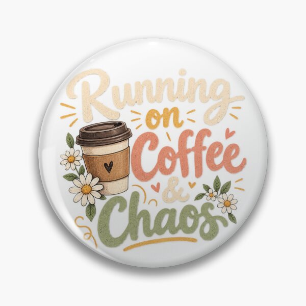 Item preview, Running on Coffee and Chaos Funny Coffee Lover Typography designed and sold by Sania Wazir Studio.