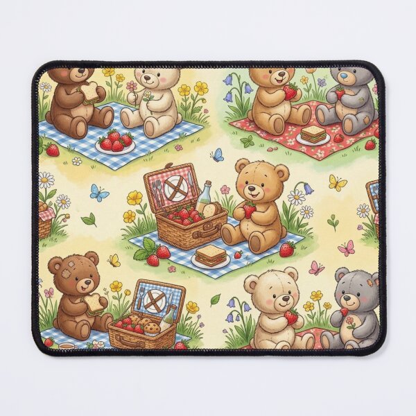 Item preview, Cute Teddy Bears Picnic Seamless Pattern designed and sold by ShivCraftStudio.