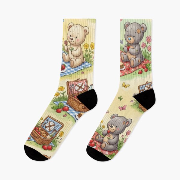Item preview, Cute Teddy Bears Picnic Seamless Pattern designed and sold by ShivCraftStudio.