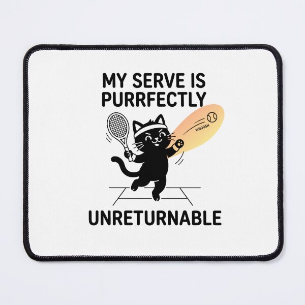 Item preview, Purrfectly Unreturnable - Tennis Design designed and sold by RunningWhiskers.