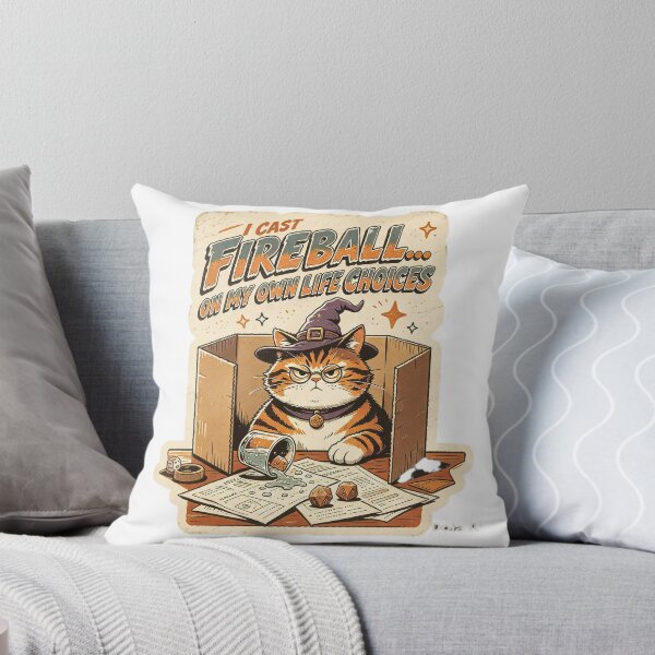 Item preview, I Cast Fireball On My Own Life Choices Funny Cat Wizard Art  designed and sold by HaighsTs.
