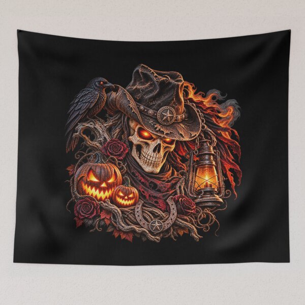 Item preview, Skeleton Cowboy – Dark Western Halloween designed and sold by QuarterHorseArt by Just my Studio.