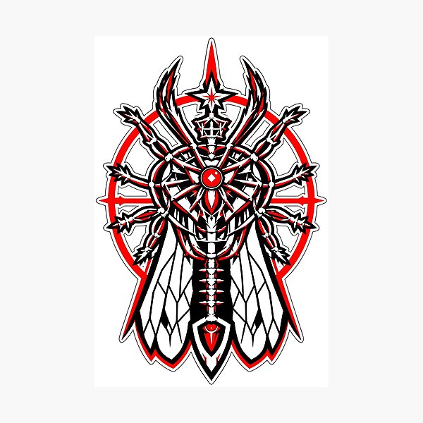 Item preview, BUG-FLY Dark Cyber Sigilism Geometric Insect Art designed and sold by jvrgraphs.