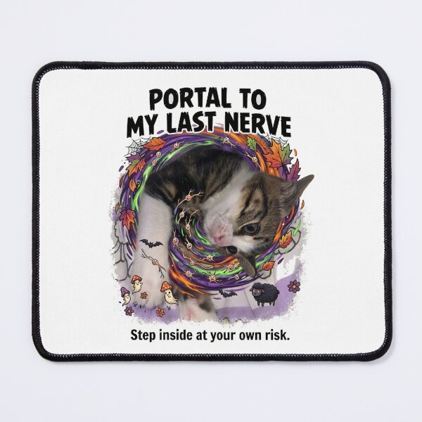 Item preview, Portal To My Last Nerve Funny Halloween Cat designed and sold by MeliMedO Art.