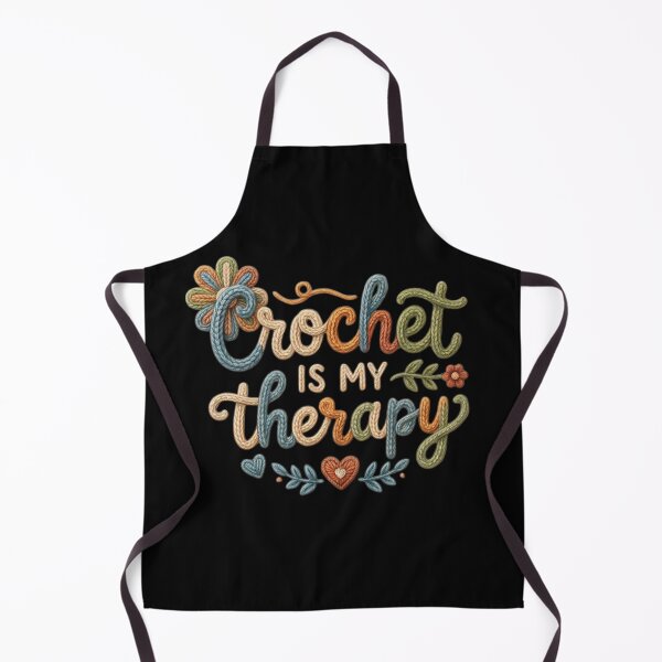 Item preview, Crochet Is My Therapy Cute Yarn Lettering Design designed and sold by JoyfulGate.