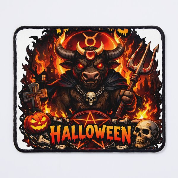 Item preview, Taurus Halloween Demon Bull Inferno designed and sold by Zodiac Celestial Art.