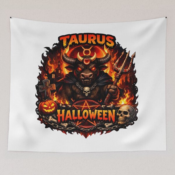 Item preview, Taurus Halloween Demon Bull Inferno designed and sold by Zodiac Celestial Art.
