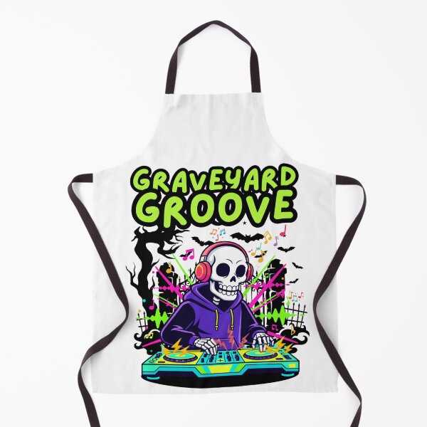 Item preview, Graveyard grooves -deejay skeleton design  designed and sold by She - artist creations .
