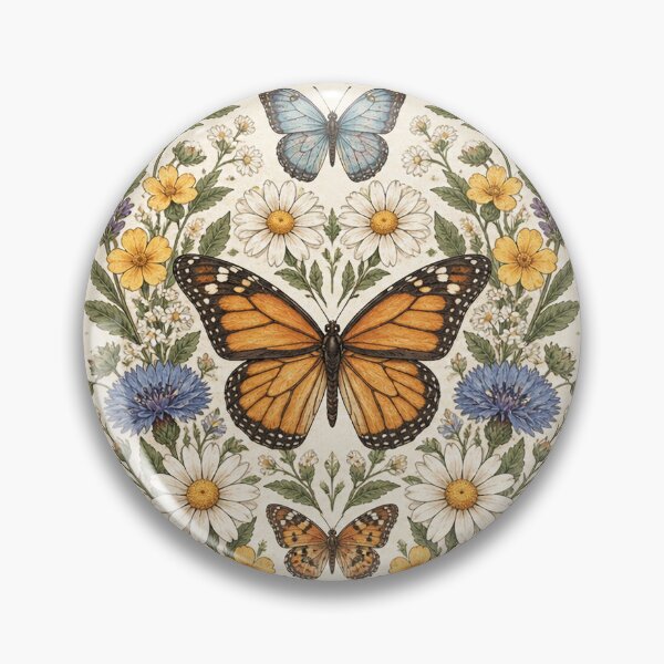 Item preview, Vintage Butterfly Botanical Floral Frame Cottagecore Illustration designed and sold by Sania Wazir Studio.
