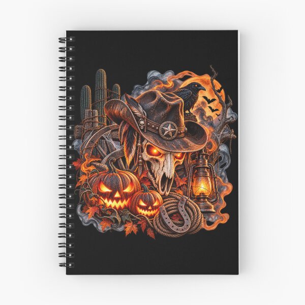 Item preview, Western Halloween Skull – Spooky Cowboy Pumpkin designed and sold by  QuarterHorseArt by Just my Studio.