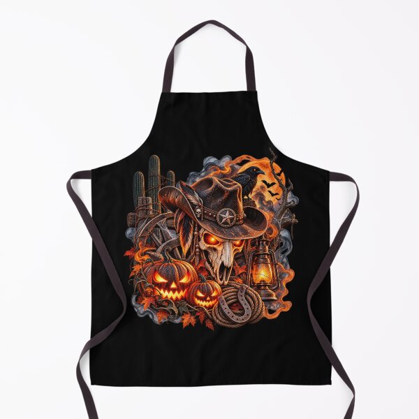 Item preview, Western Halloween Skull – Spooky Cowboy Pumpkin designed and sold by QuarterHorseArt by Just my Studio.