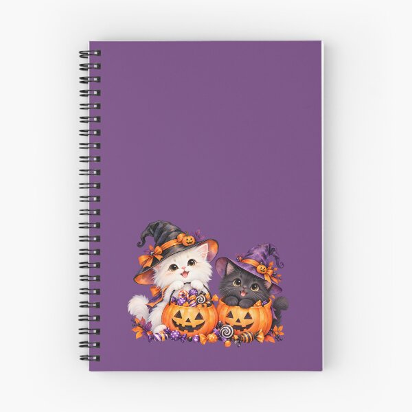 Item preview, Cute Halloween Witch Cats with Pumpkin Candy Baskets designed and sold by blankTeeShirt.