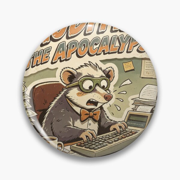 Item preview, Auditing the Apocalypse Funny Opossum Accountant Retro Art  designed and sold by HaighsTs.