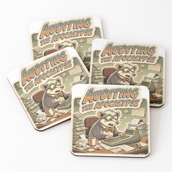 Item preview, Auditing the Apocalypse Funny Opossum Accountant Retro Art  designed and sold by HaighsTs.