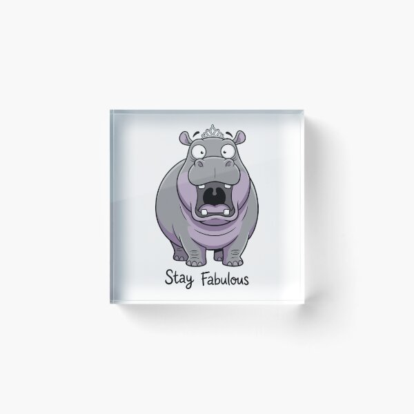 Item preview, Funny Hippo Princess Tiara Cartoon Graphic Illustration designed and sold by DiNata.