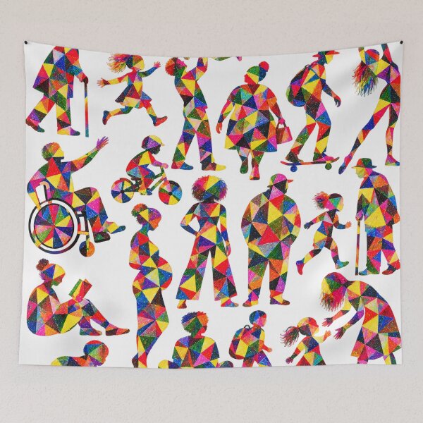 Item preview, Geometric people pattern designed and sold by designbywhacky.