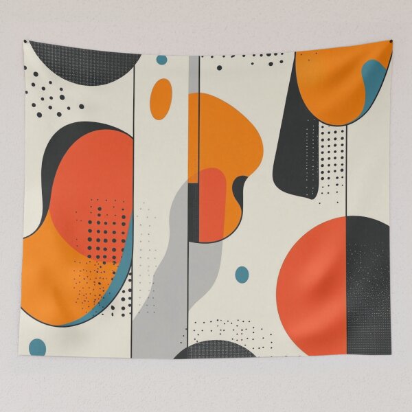 Item preview, Mid-Century Line Art Modern Abstract - Retro Polka Dot - Pop Art Pattern designed and sold by GrinGalore.