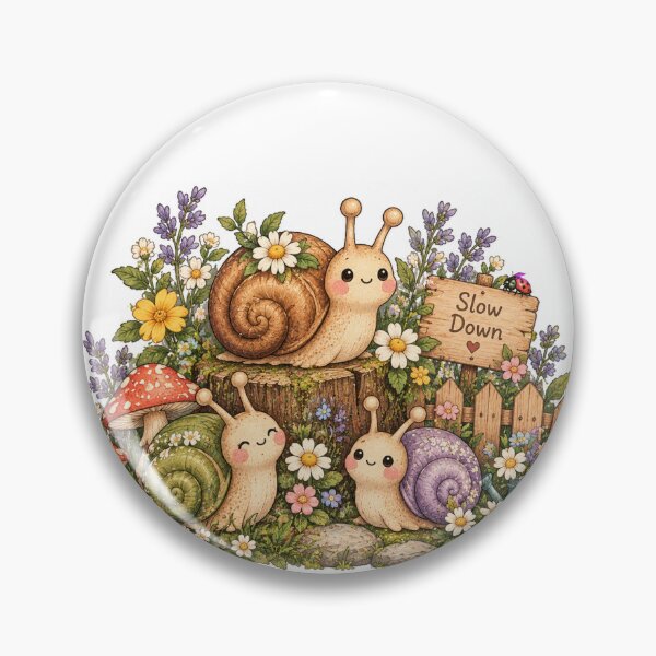 Item preview, Cute Kawaii Garden Snails Whimsical Cottagecore Illustration designed and sold by Sania Wazir Studio.