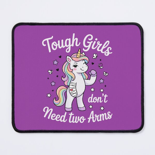 Item preview, Tough Girls Dont Need Two Arms Unicorn Hero designed and sold by Colorfulman.