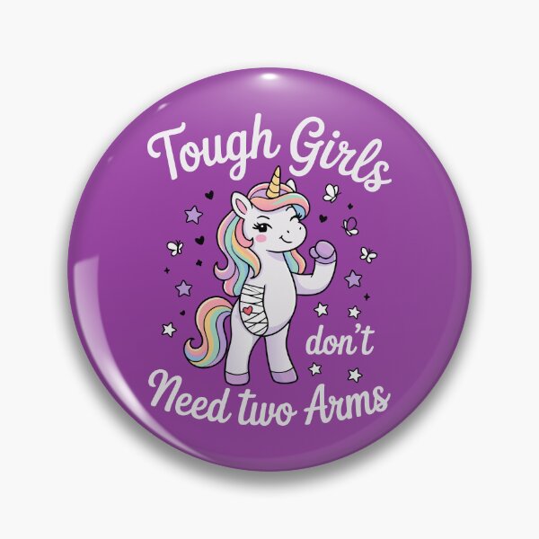 Item preview, Tough Girls Dont Need Two Arms Unicorn Hero  designed and sold by Colorfulman.
