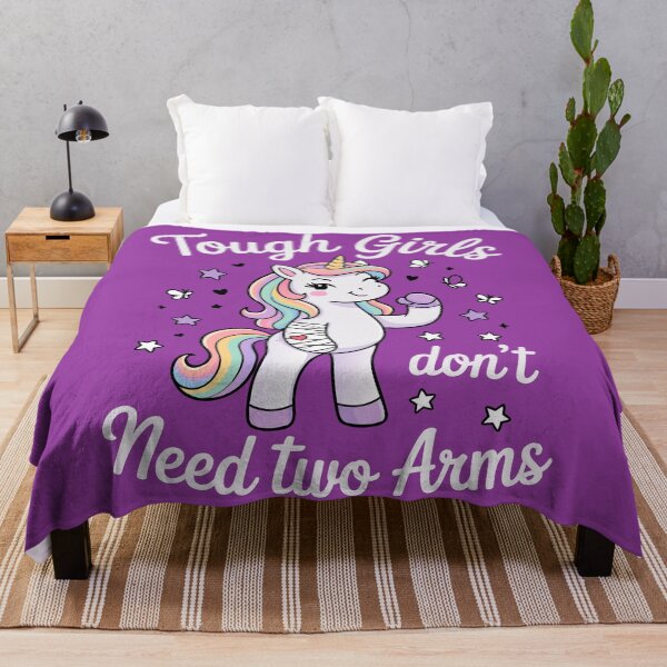 Item preview, Tough Girls Dont Need Two Arms Unicorn Hero  designed and sold by Colorfulman.
