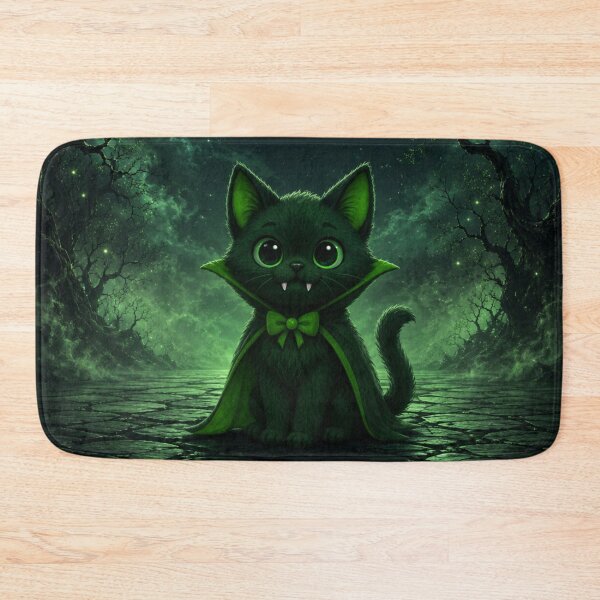 Item preview, The Purrfect Vampire - Green Vampire Cat designed and sold by PurrfectWhisper.