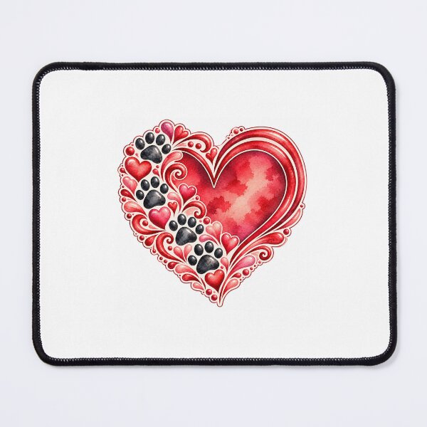 Item preview, Red Hearts with Paw Prints designed and sold by petsprintscl.