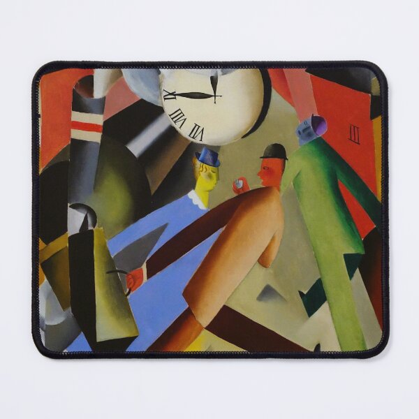 Item preview, Departure! - Abfart! - Afgang! train station - 1918 landscape cubism and futurist painting print by Jais Nielsen designed and sold by Jéanpaul Ferro.
