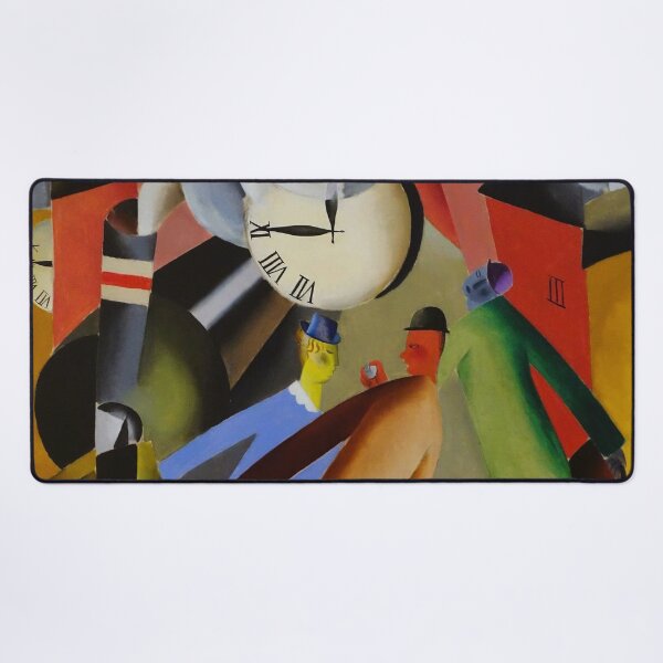 Item preview, Departure! - Abfart! - Afgang! train station - 1918 landscape cubism and futurist painting print by Jais Nielsen  designed and sold by Jéanpaul  Ferro.