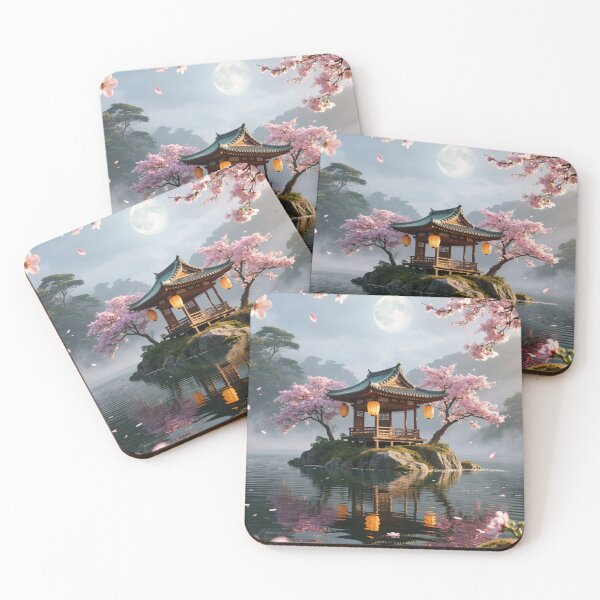 Item preview, Sakura Pavilion Reflections - Temple by the Water designed and sold by nhk999.