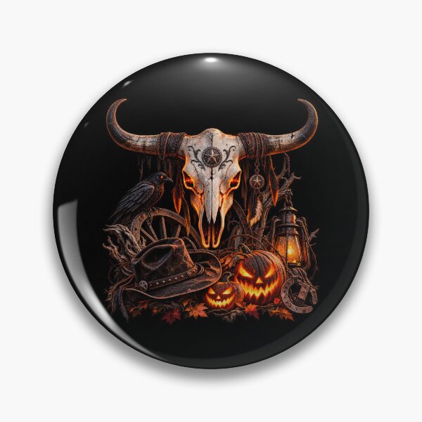Item preview, Western Halloween Longhorn Skull – Spooky Cowboy Style designed and sold by  QuarterHorseArt by Just my Studio.