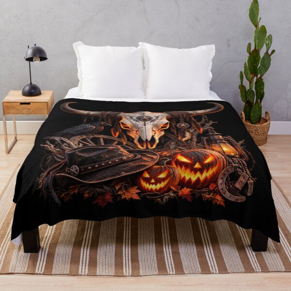 Item preview, Western Halloween Longhorn Skull – Spooky Cowboy Style designed and sold by  QuarterHorseArt by Just my Studio.