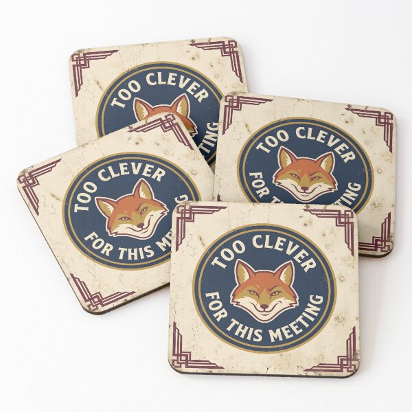Item preview, Too Clever For This Meeting Retro Fox Badge Funny Work Humor designed and sold by ahmadhamdi.