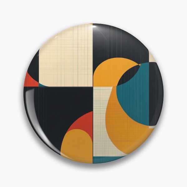 Item preview, Mid-Century Line Art Abstract - Retro Color Block Geometric - Modern Bauhaus Grid designed and sold by GrinGalore.
