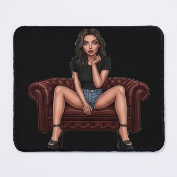 Item preview, Glam Girl Sitting On Leather Sofa designed and sold by MaRCAStro.