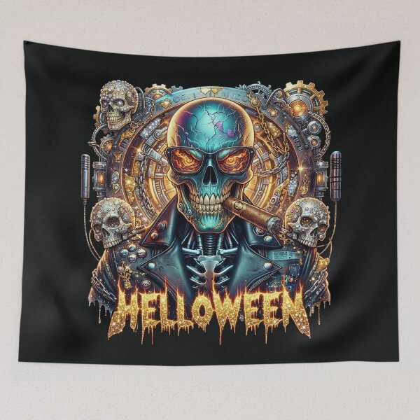 Item preview, Halloween Cyber Blue Skull Cigar Glasses designed and sold by Voodoo Store Paranormal Collections.