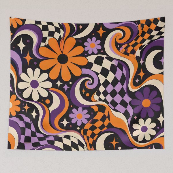 Item preview, Spooky Groovy: Retro Halloween Flower Power designed and sold by Hashola Designs.