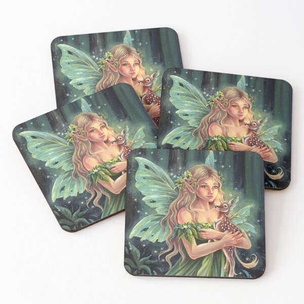 Item preview, Dear Deer: Fairy and Unicorn Art Print designed and sold by Jannafairyart.