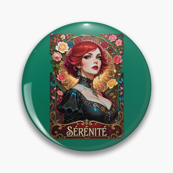Item preview, Art Nouveau Beauty Redhead Flowers Ornate Vintage Artwork designed and sold by BorgSpareParts.