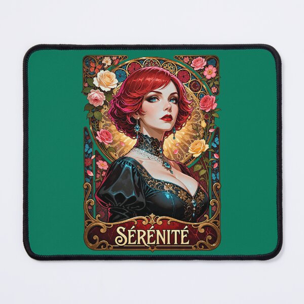Item preview, Art Nouveau Beauty Redhead Flowers Ornate Vintage Artwork designed and sold by BorgSpareParts.